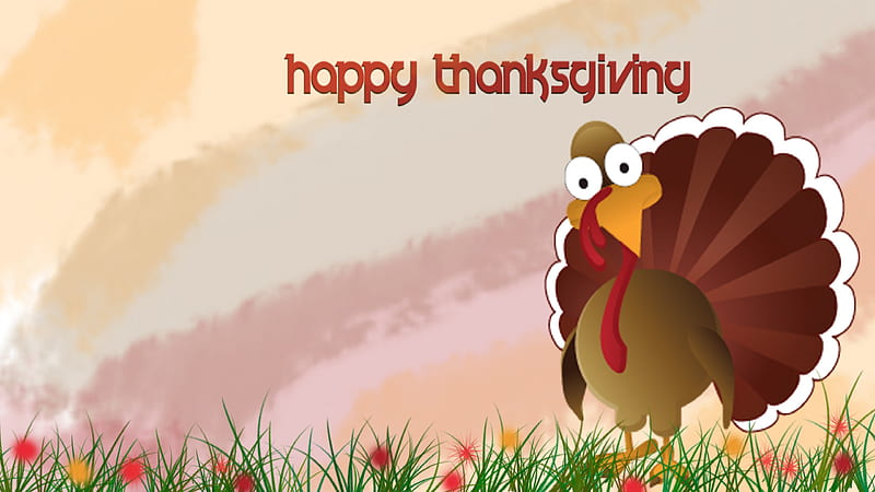 Turkey With Happy Thanksgiving Word Thanksgiving, HD wallpaper