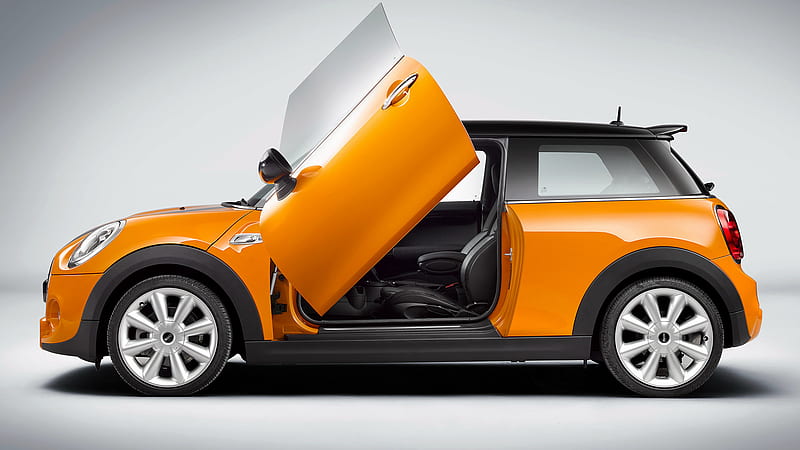 Mini, Mini Cooper S Scissor Doors, Car, Orange Car, HD wallpaper