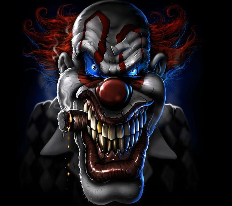 Gothic Clown, clown, cool, face, gothic, horror, new, scare, HD wallpaper