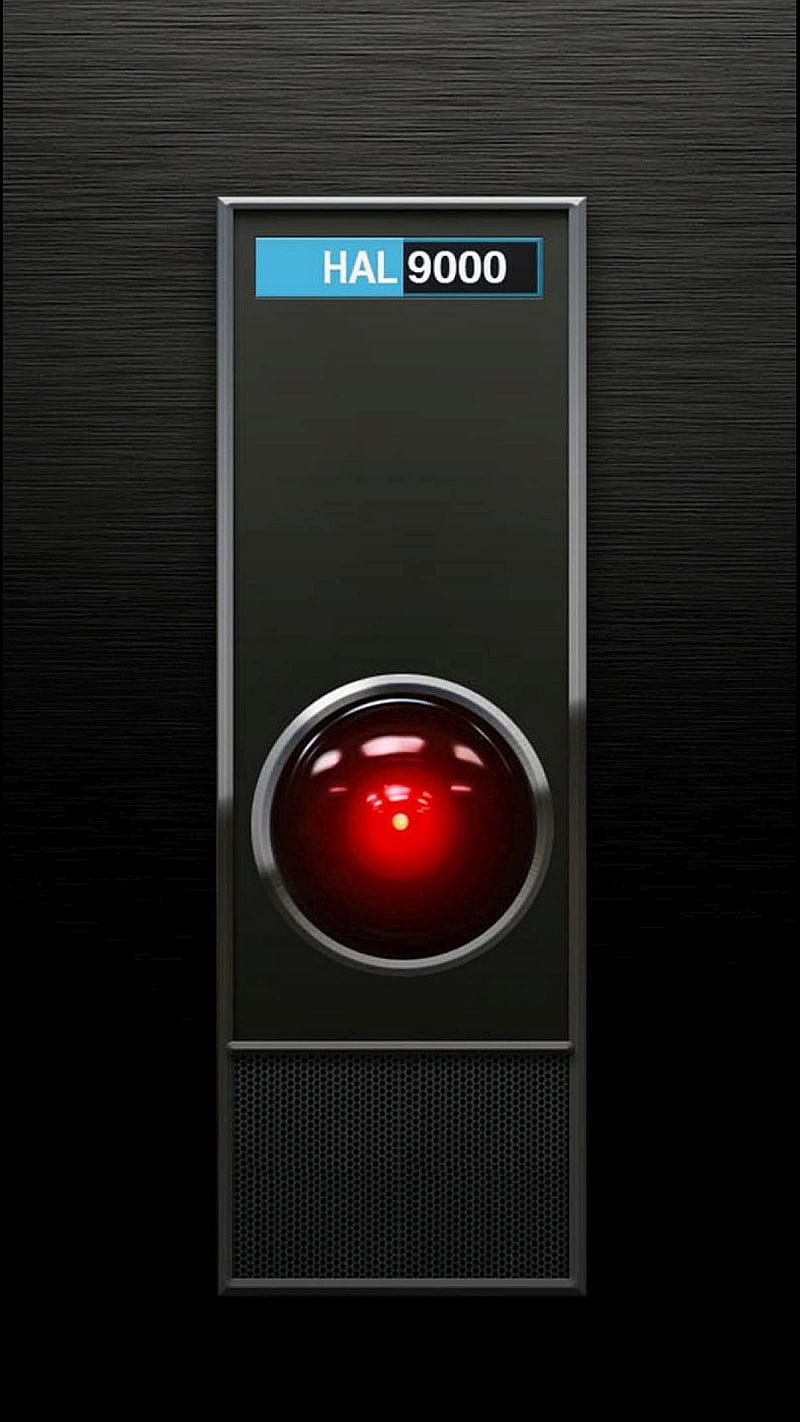 Hal 9000, 2001, black, blue, movie, poster, red, HD phone wallpaper