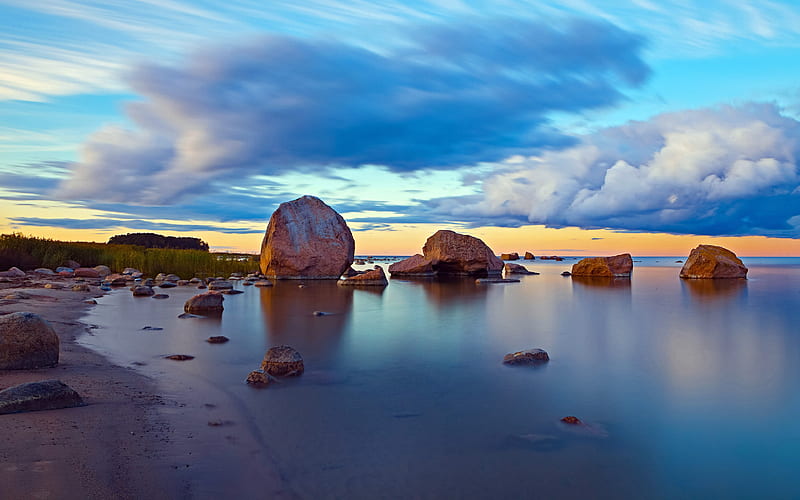Baltic Sea Islands Estonia Coast Rock Bing, HD wallpaper