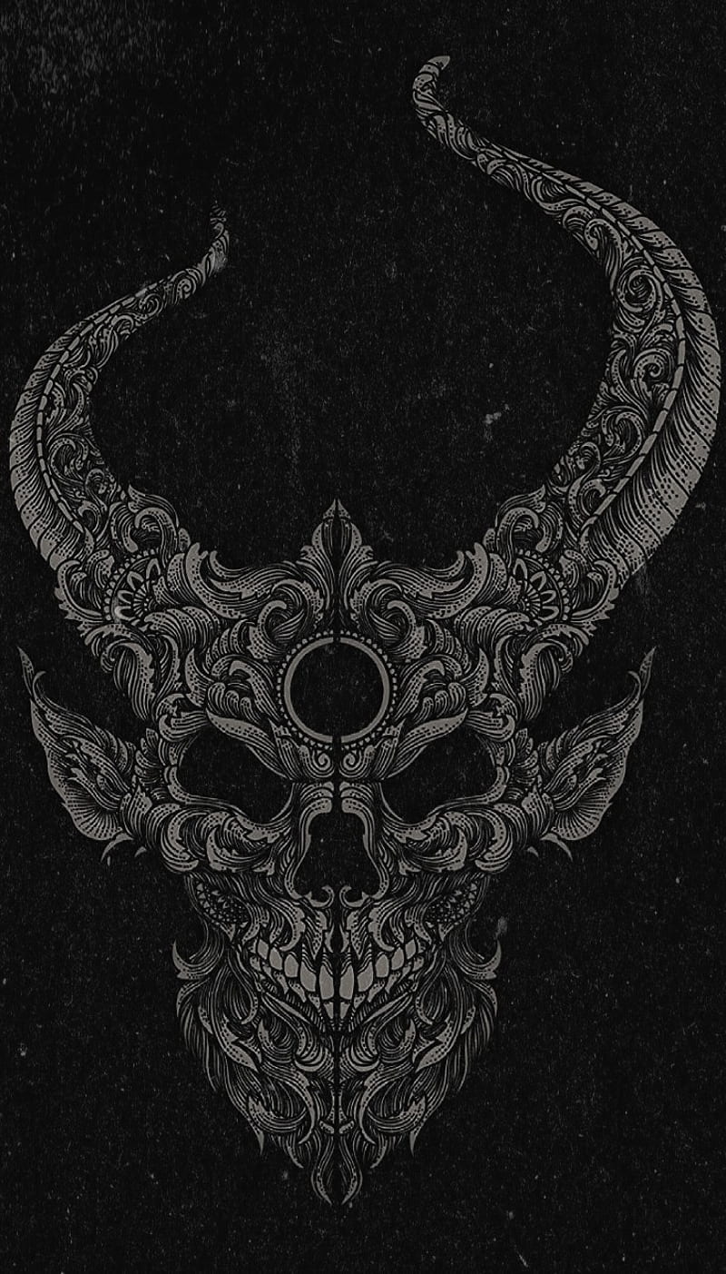 DemonHunter Outlive4, beard, demon, demon hunter, horn, hunter, metal, metalcore, outlive, skull, HD phone wallpaper