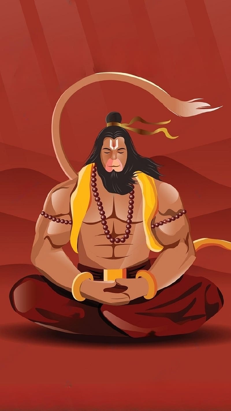 Hanuman Ji Ki , Meditation, lord, god, bajrangbali, HD phone wallpaper