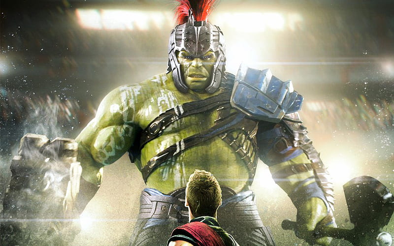 Hulk, Thor, superheroes, 2017 movie, Thor Rangnarok, HD wallpaper