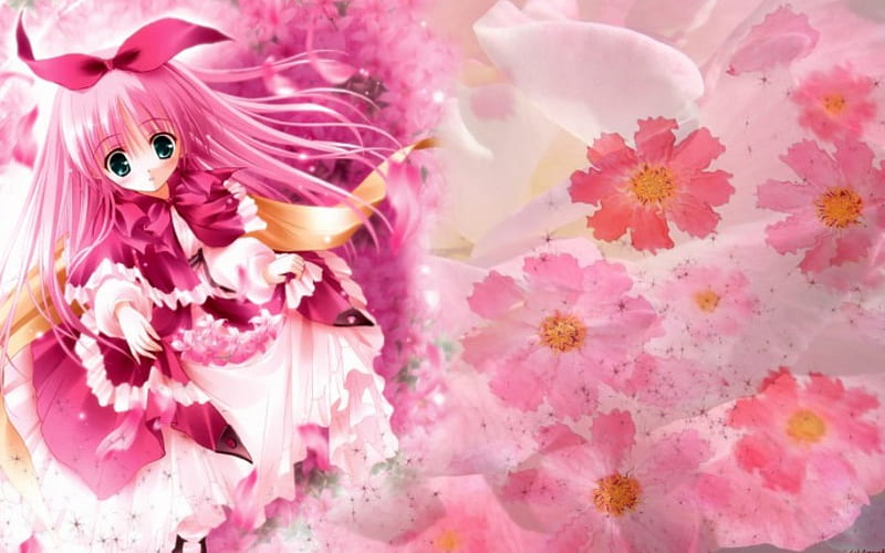 abstract pink flowers anime style  Stock Illustration 94078051  PIXTA