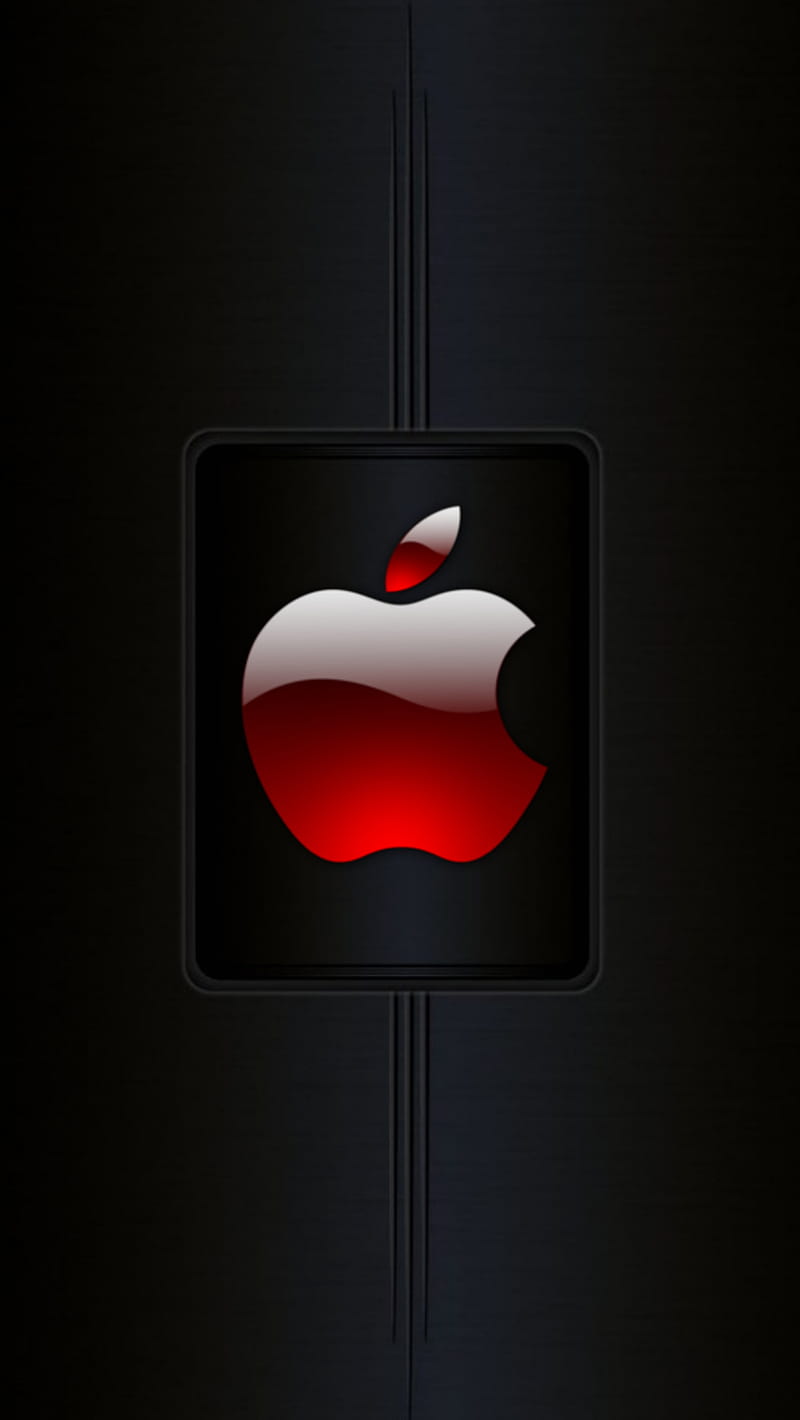 apple, abstract, black, logos, red, HD phone wallpaper