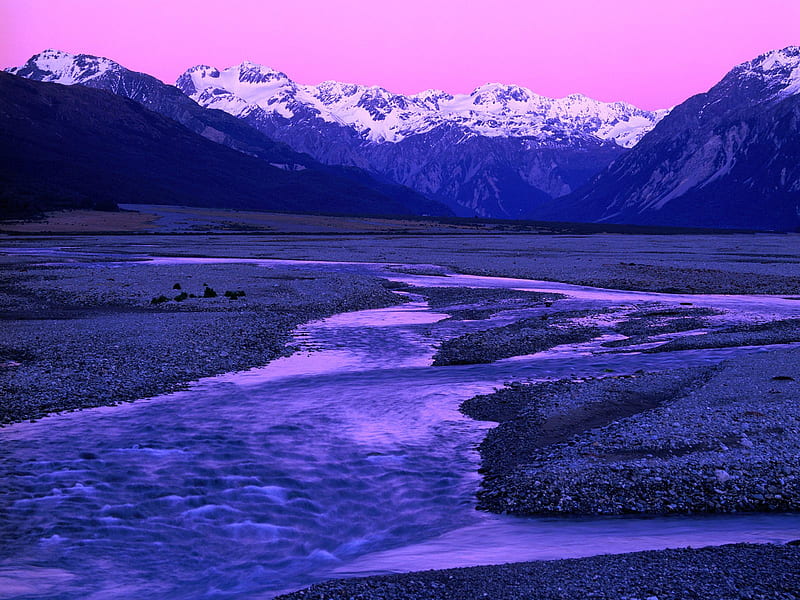New Zeeland, sunset, dreamland, nature, mountains, HD wallpaper