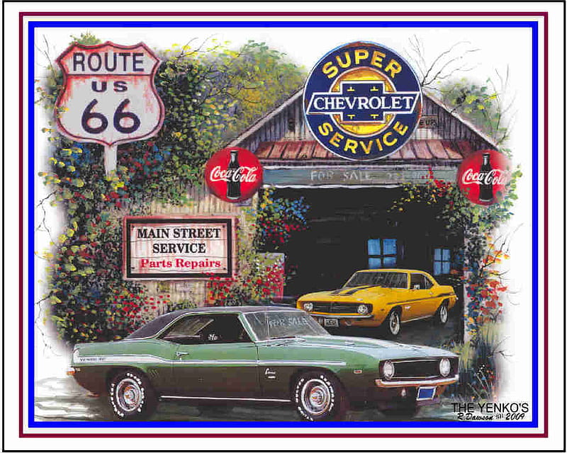Corner Garage, carros, classics, old days, garage, HD wallpaper