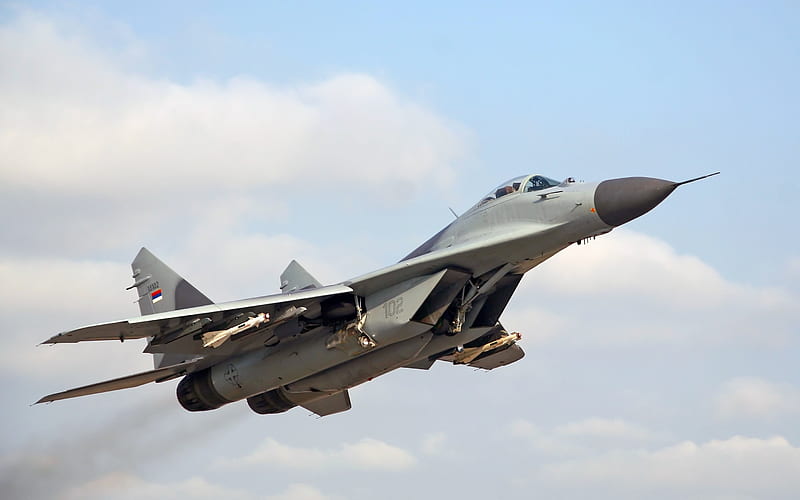 MiG-29, Russian fighter, military aircraft, Serbian Air Force, Serbia, HD wallpaper
