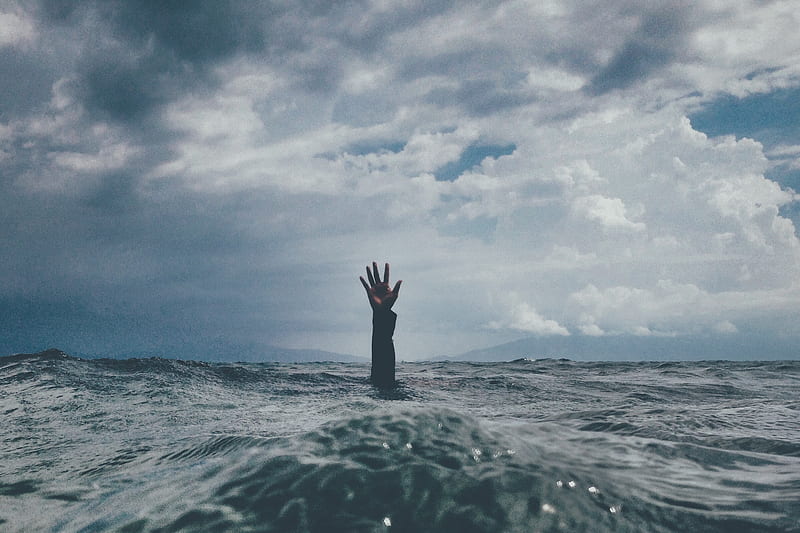 person reach out above the water, HD wallpaper