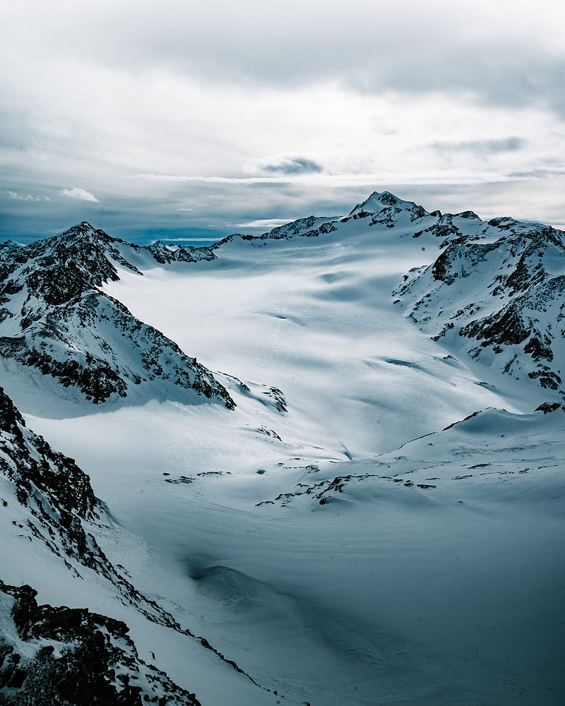 mountains, snow, peaks, snowy, HD phone wallpaper