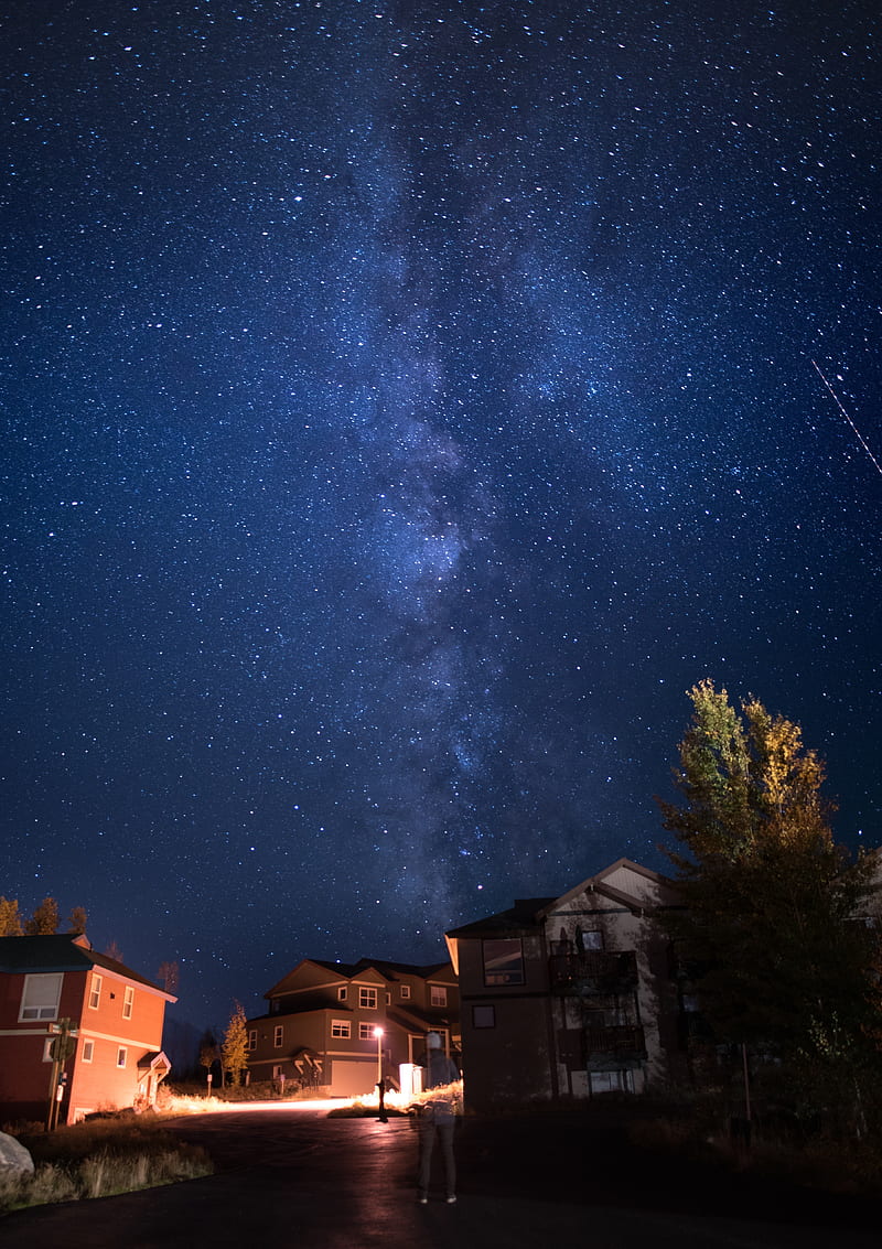 nature, stars, house, Milky Way, HD phone wallpaper