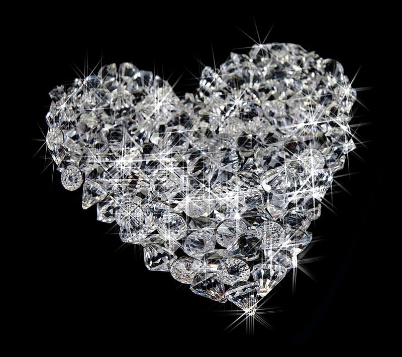 Diamond Heart, diamonds, jems, HD wallpaper