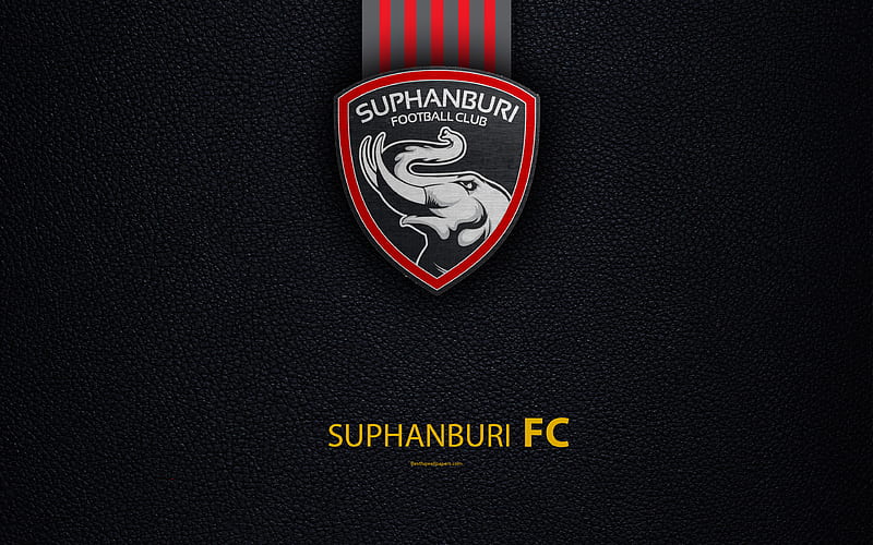 Suphanburi FC Thai Football Club, logo, emblem, leather texture, Mueang Suphan Buri District, Thailand, Thai League 1, football, Thai Premier League, HD wallpaper