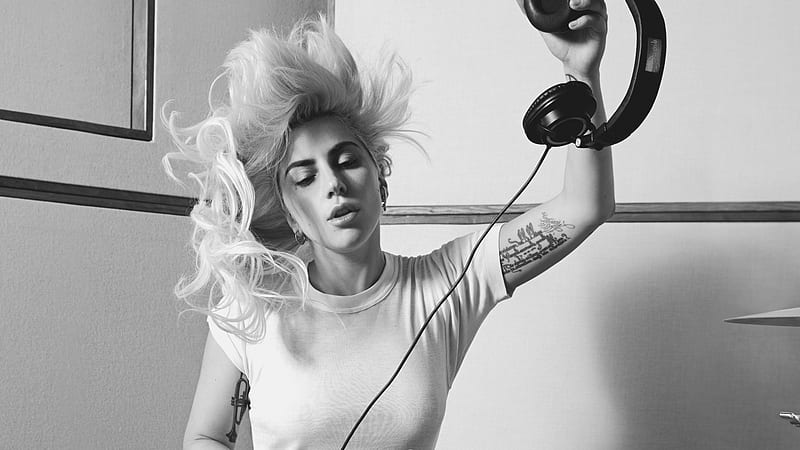Lady Gaga Monochrome , lady-gaga, celebrities, girls, singer, music, monochrome, black-and-white, HD wallpaper