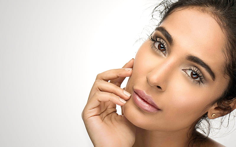 Alankrita Sahai, portrait, indian model, beautiful woman, brunette, beautiful big eyes, HD wallpaper