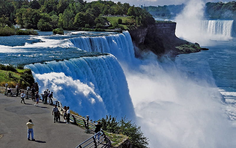 Niagara Falls, water, impressive, people, river, gigantic, HD wallpaper