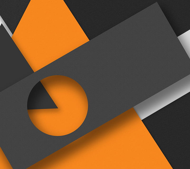 Material Design, one plus, one plus 6, orange, black, geometric, android, abstract, HD wallpaper