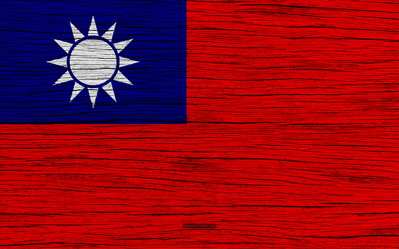 Flag of Taiwan Asia, wooden texture, Taiwanese flag, national symbols, Taiwan flag, art, Taiwan, HD wallpaper