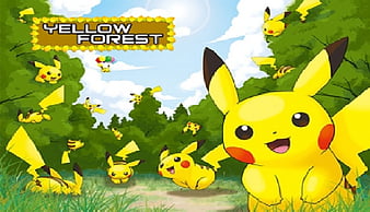 Forest Pokemon, cute, nature, pokemon, pikachu, HD wallpaper