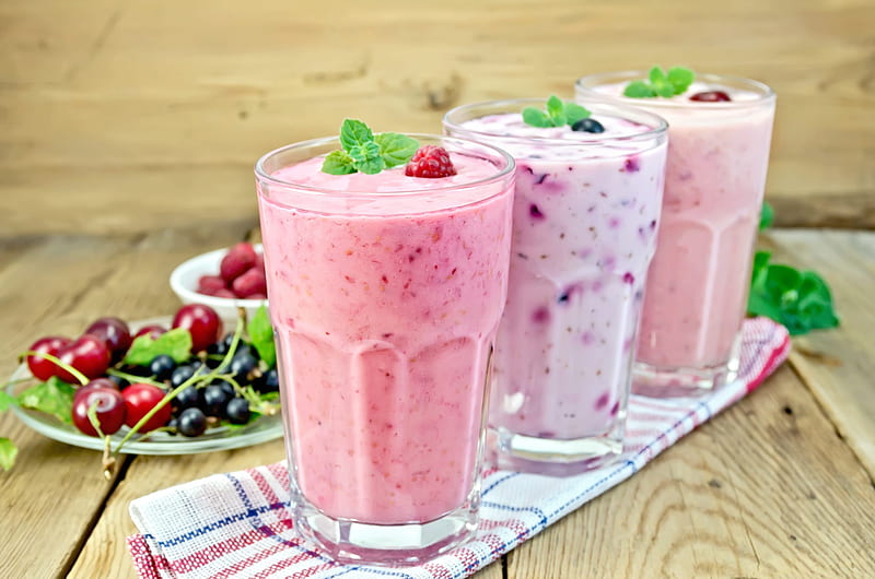 Food, Smoothie, Berry, Drink, Glass, HD wallpaper