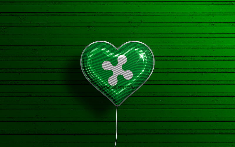 I Love Lombardy, , realistic balloons, green wooden background, Day of Lombardy, italian regions, flag of Lombardy, Italy, balloon with flag, Lombardy flag, Lombardy, HD wallpaper
