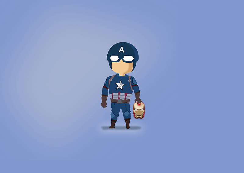 Captain America Minimal Marvel, HD wallpaper