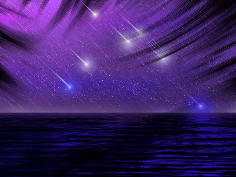 shooting stars, stars, shooting, purple, HD wallpaper