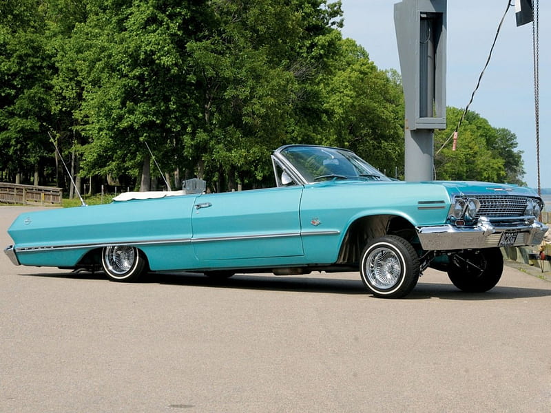 1963 Chevy Impala, chevy, lowered, impala, lowrider, HD wallpaper