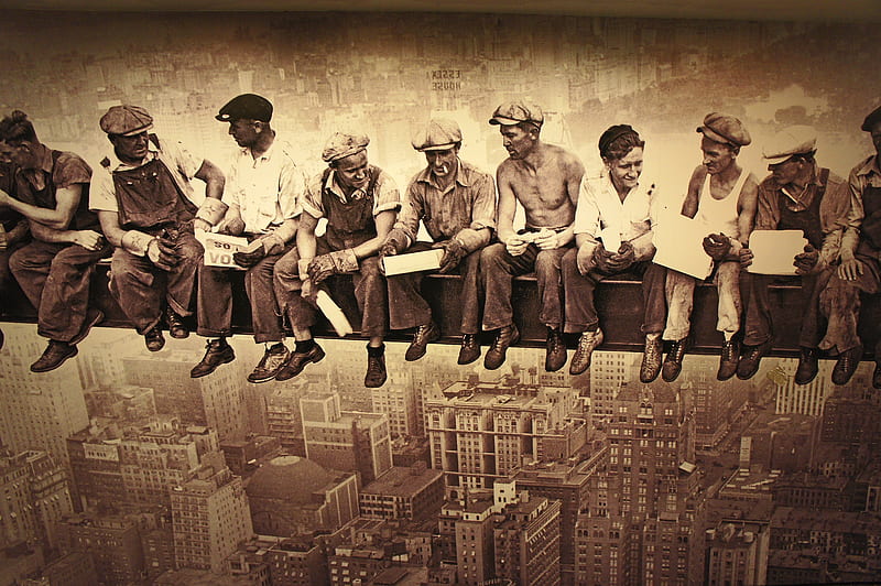 Lunch Break, USA, New York, New York City, Workmen, Workers, Empire State Building, HD wallpaper