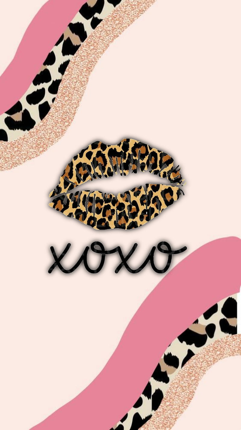 XOXO, leopard, lips, new, HD phone wallpaper