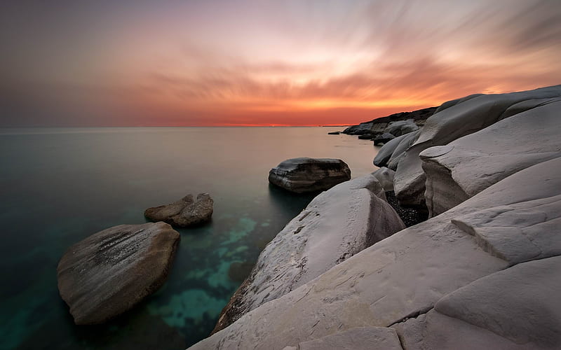 stones blocks ice sea decline-Perfect landscape, HD wallpaper