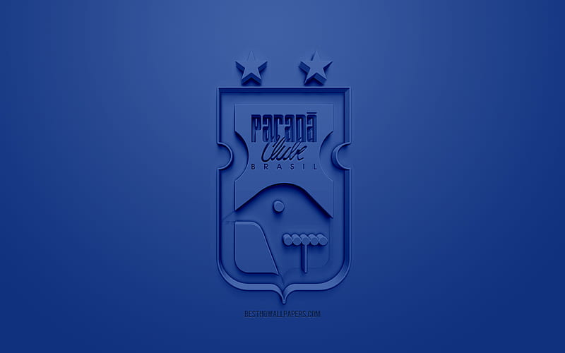 Parana Clube, creative 3D logo, blue background, 3d emblem, Brazilian football club, Serie B, Curitiba, Brazil, 3d art, football, stylish 3d logo, HD wallpaper