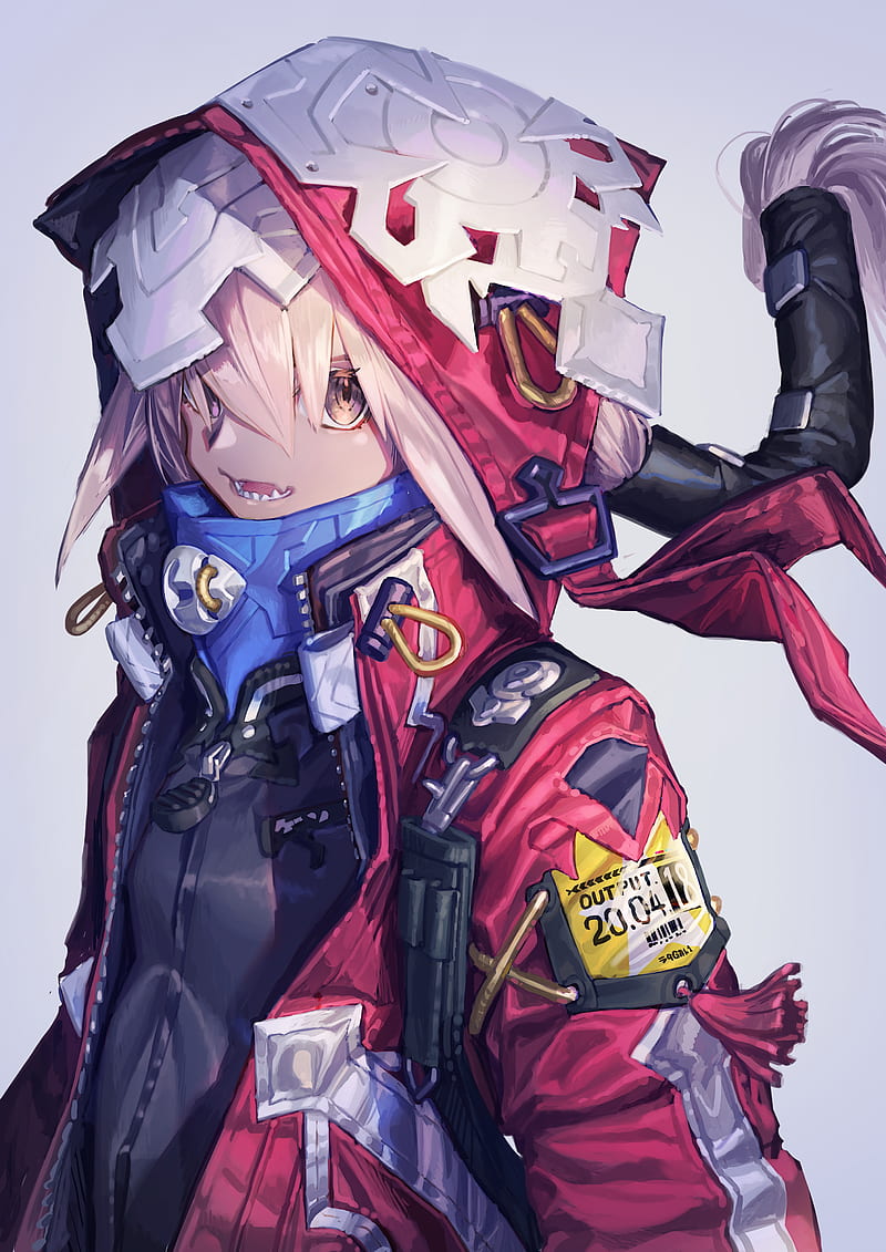 Cyberpunk Anime Girl Hiding in Red Hood · Creative Fabrica