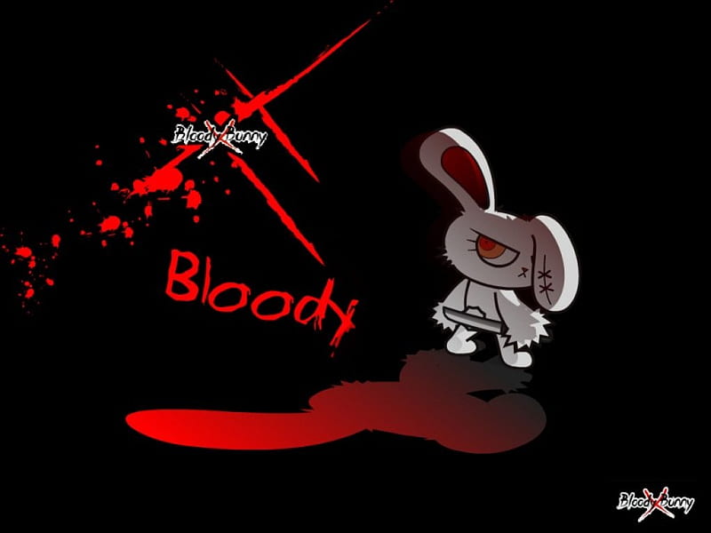 Bloody Bunny, bloody, bunny, knife, blood, HD wallpaper