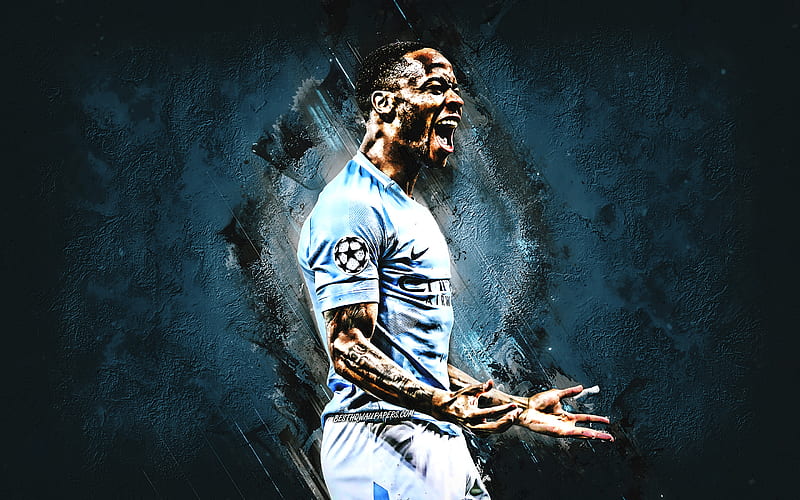 Download wallpapers Raheem Sterling, 4k, Manchester City FC, art, English  football player, splashes of paint, grunge art, creative art, Premier  League, England,…