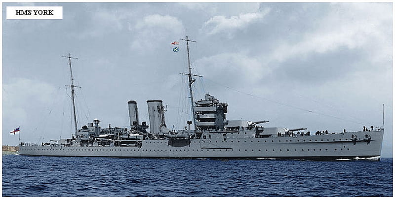 WORLD OF WARSHIPS HEAVY CRUISER HMS YORK, 80000shp, 575 ft length, 8250 tons, 4 geared steam turbines, 2 kts speed, HD wallpaper