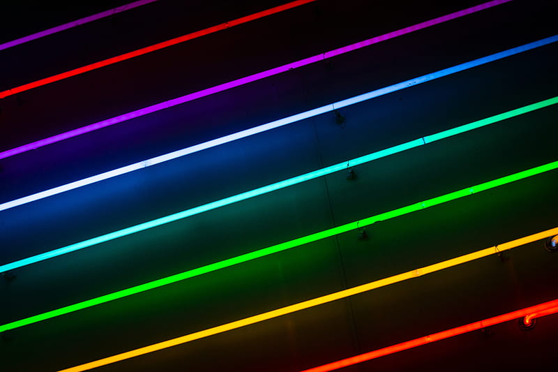 lines, neon, colorful, light, glow, HD wallpaper