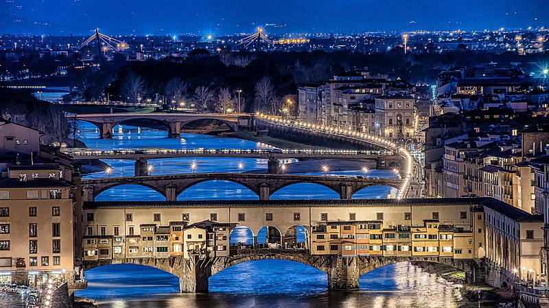 Ponte Vecchio Arch Bridge Florence Italy City, HD wallpaper