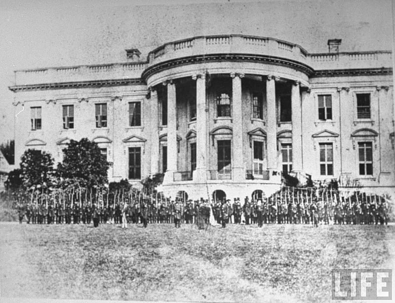 Civil War Days, guns, white house, house, 1861, the white house, white, cavalry, HD wallpaper