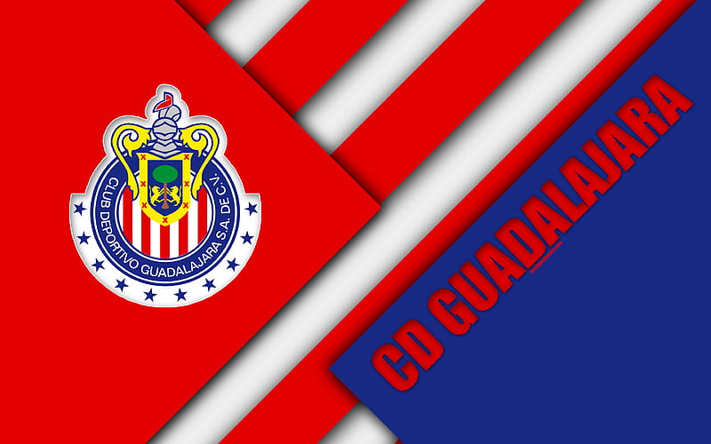 Cd guadalajara club de fútbol mexicano, diseño de materiales, logo, azul  rojo abstracción, Fondo de pantalla HD | Peakpx