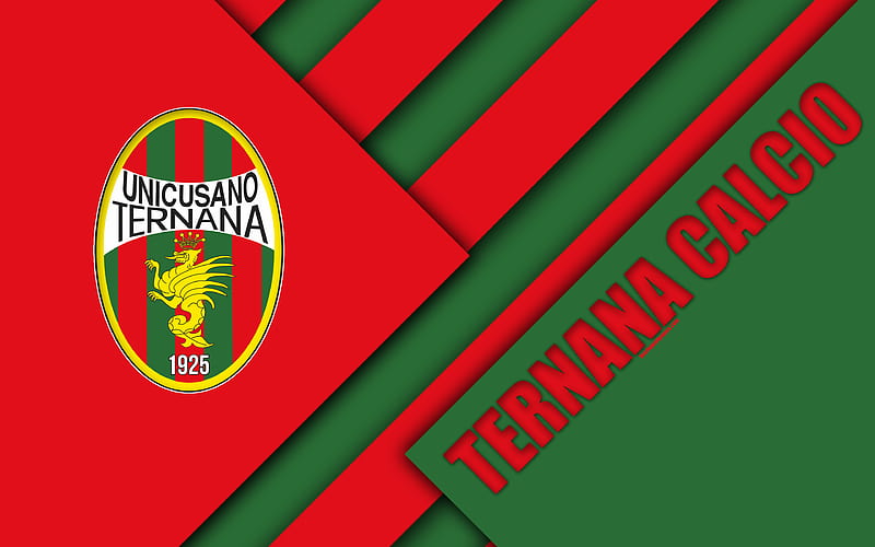 Ternana Unicusano Calcio material design, logo, green red abstraction, emblem, Italian football club, Terni, Umbria, Italy, Serie B, Ternana Calcio, HD wallpaper