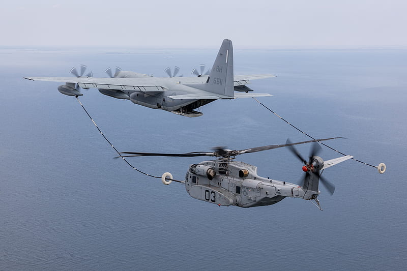 Military, Sikorsky CH-53K King Stallion, Aircraft, Helicopter, Refueling, HD wallpaper