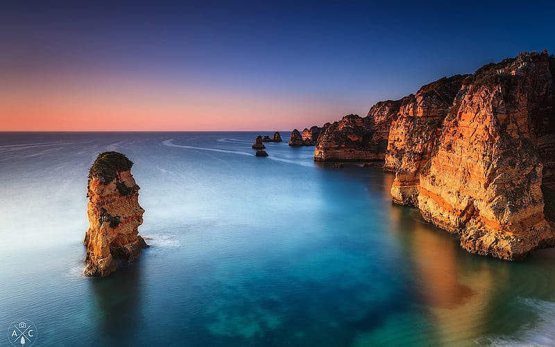 Twelve Apostles, sea, rocks, coast, sunset, Australia, HD wallpaper