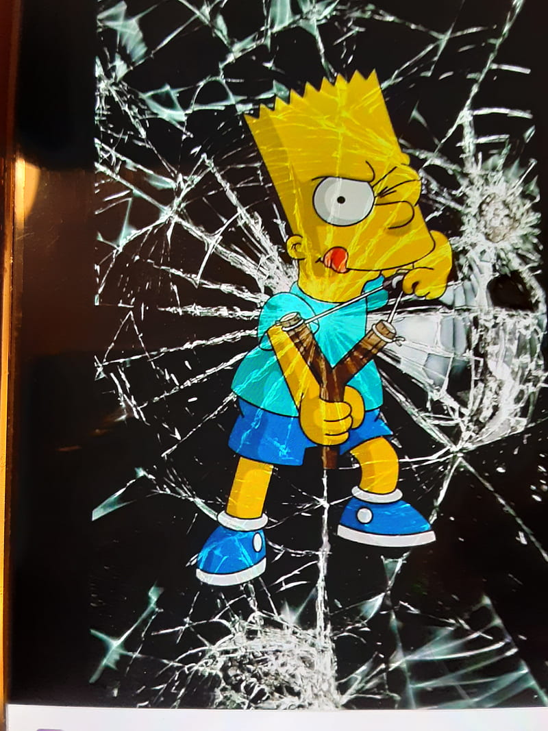 Cracked screen , bart, HD phone wallpaper