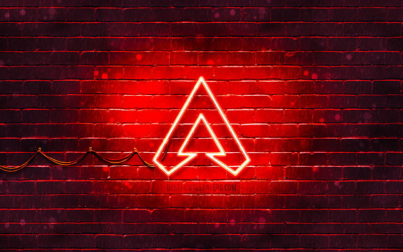 Apex Legends red logo red brickwall, Apex Legends logo, 2020 games, Apex Legends neon logo, Apex Legends, HD wallpaper