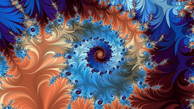 Beautiful fractal, bonito, worm hole, patterns, fractal, HD wallpaper