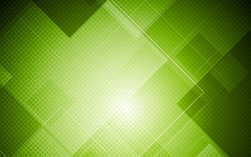 green squares material design, geometric shapes, lines, geometry, squares patterns, strips, abstract art, green backgrounds, HD wallpaper