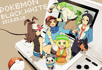 Pokemon B&W, game, black, cheren, pokemon, bell, n, video, touko, pokemon  black and white, HD wallpaper