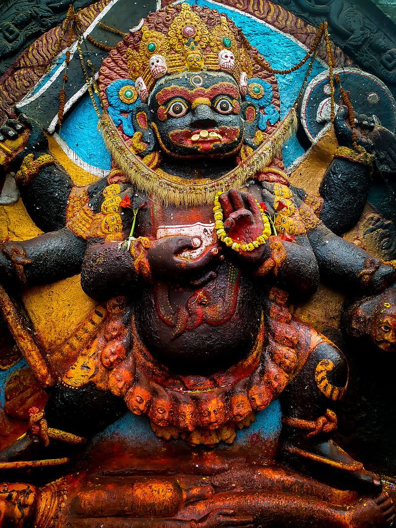 Kaal Bhairab, basantapur, god, hinduism, kathmandu, nepal, religious, spiritual, street, HD phone wallpaper